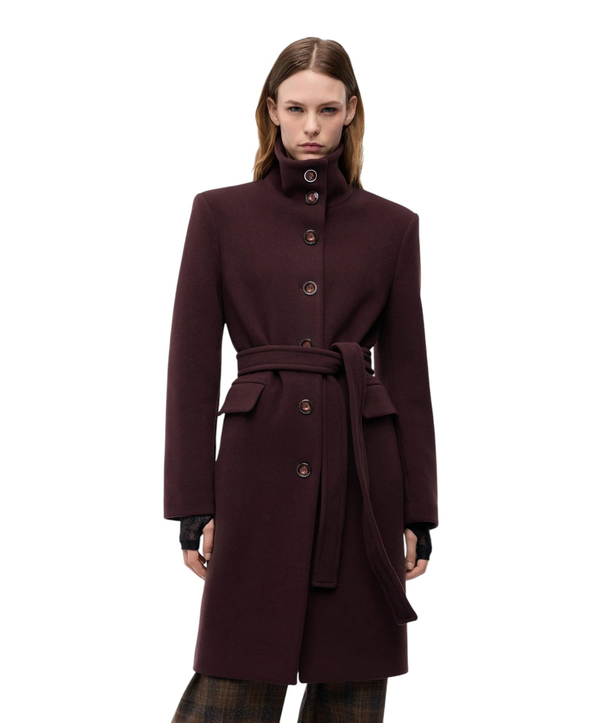 Cappotto Pinko Citiso Donna in Panno Doppio con Cintura