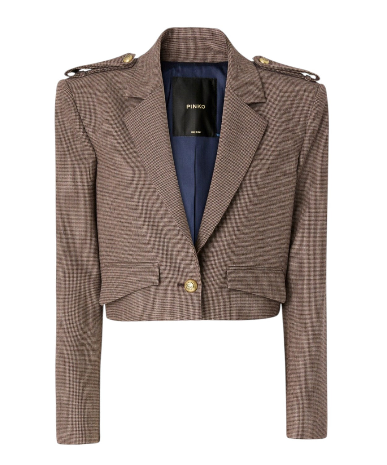 Giacca cropped Pinko in misto lana pied-de-poule