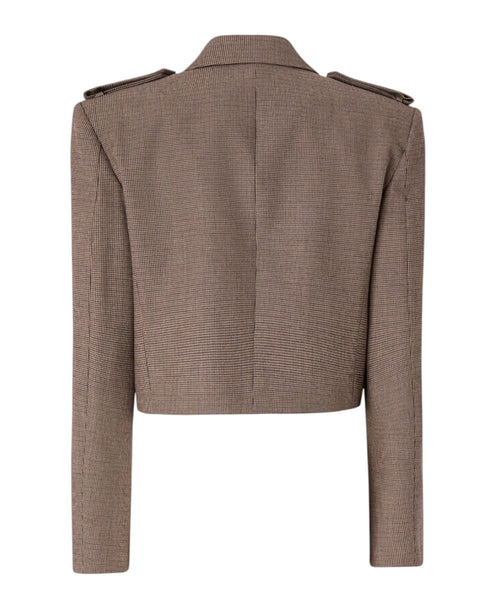 Giacca cropped Pinko in misto lana pied-de-poule