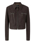 Giubbino Cropped Pelle Nabuk PINKO