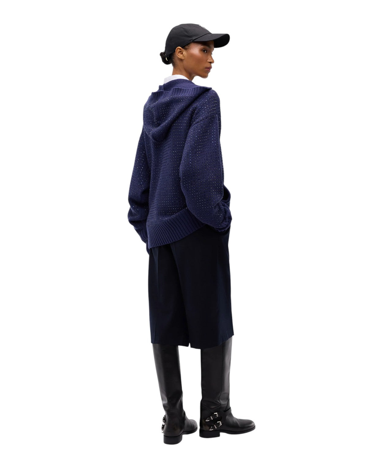 Cardigan donna oversize Pinko in misto lana con strass