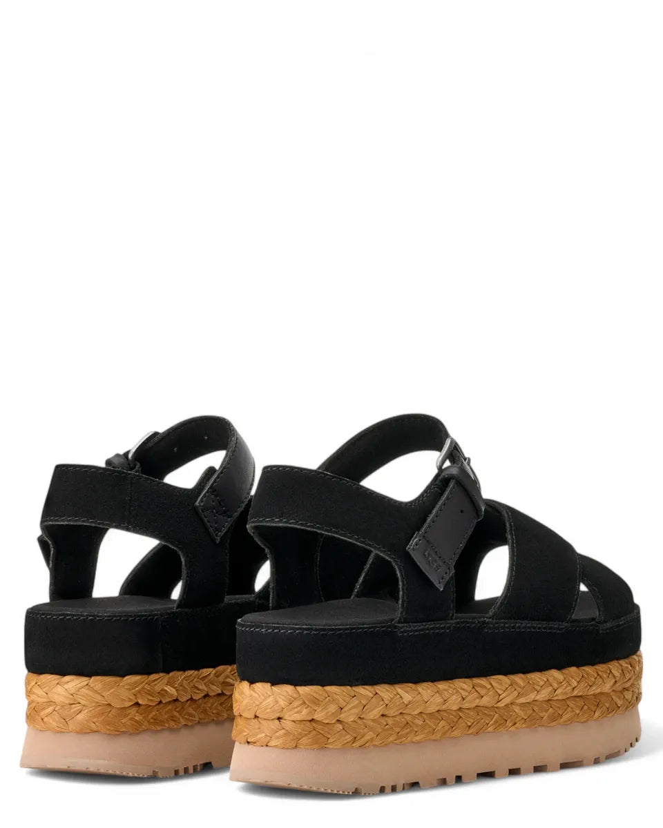 Sandali con Plateau in Camoscio e Rafia Aubrey Ankle Strap-Ugg-Sandali-Vittorio Citro Boutique