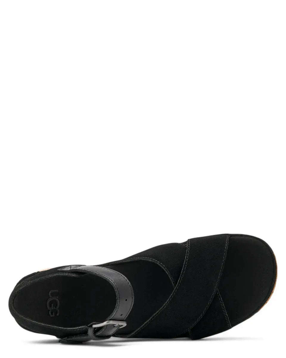 Sandali con Plateau in Camoscio e Rafia Aubrey Ankle Strap-Ugg-Sandali-Vittorio Citro Boutique