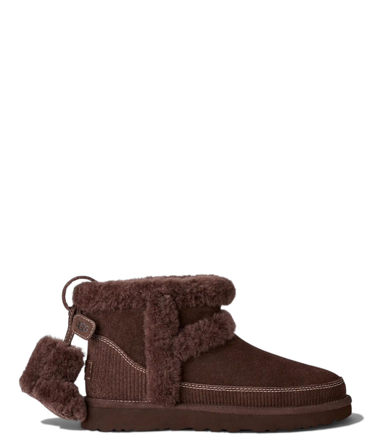 Боти UGG Classic Mini Heritage от велур и овча кожа