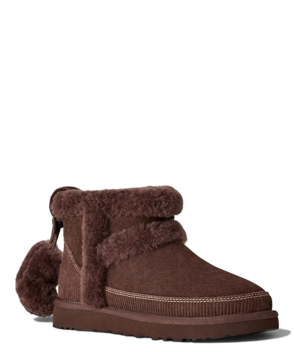 Боти UGG Classic Mini Heritage от велур и овча кожа