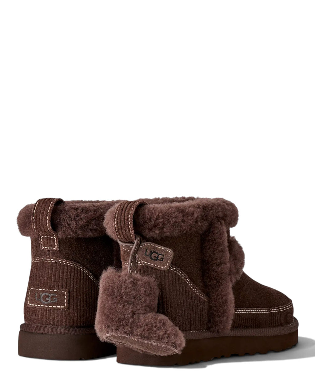 Боти UGG Classic Mini Heritage от велур и овча кожа