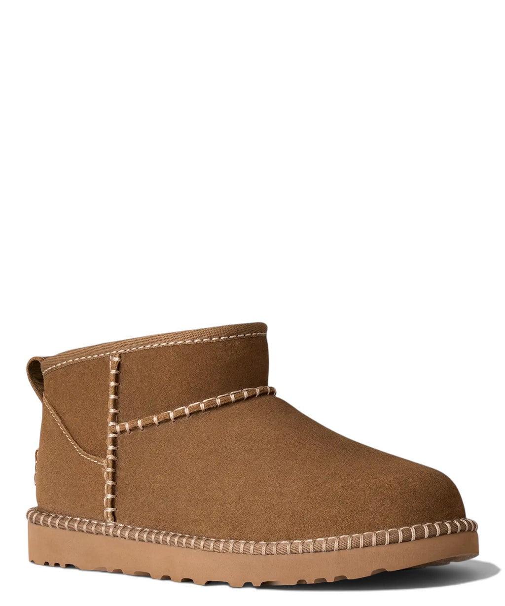 Botas de mulher UGG Classic Ultra Mini Botanic em camurça bordada