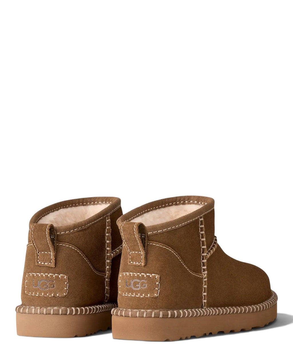 Botas de mulher UGG Classic Ultra Mini Botanic em camurça bordada
