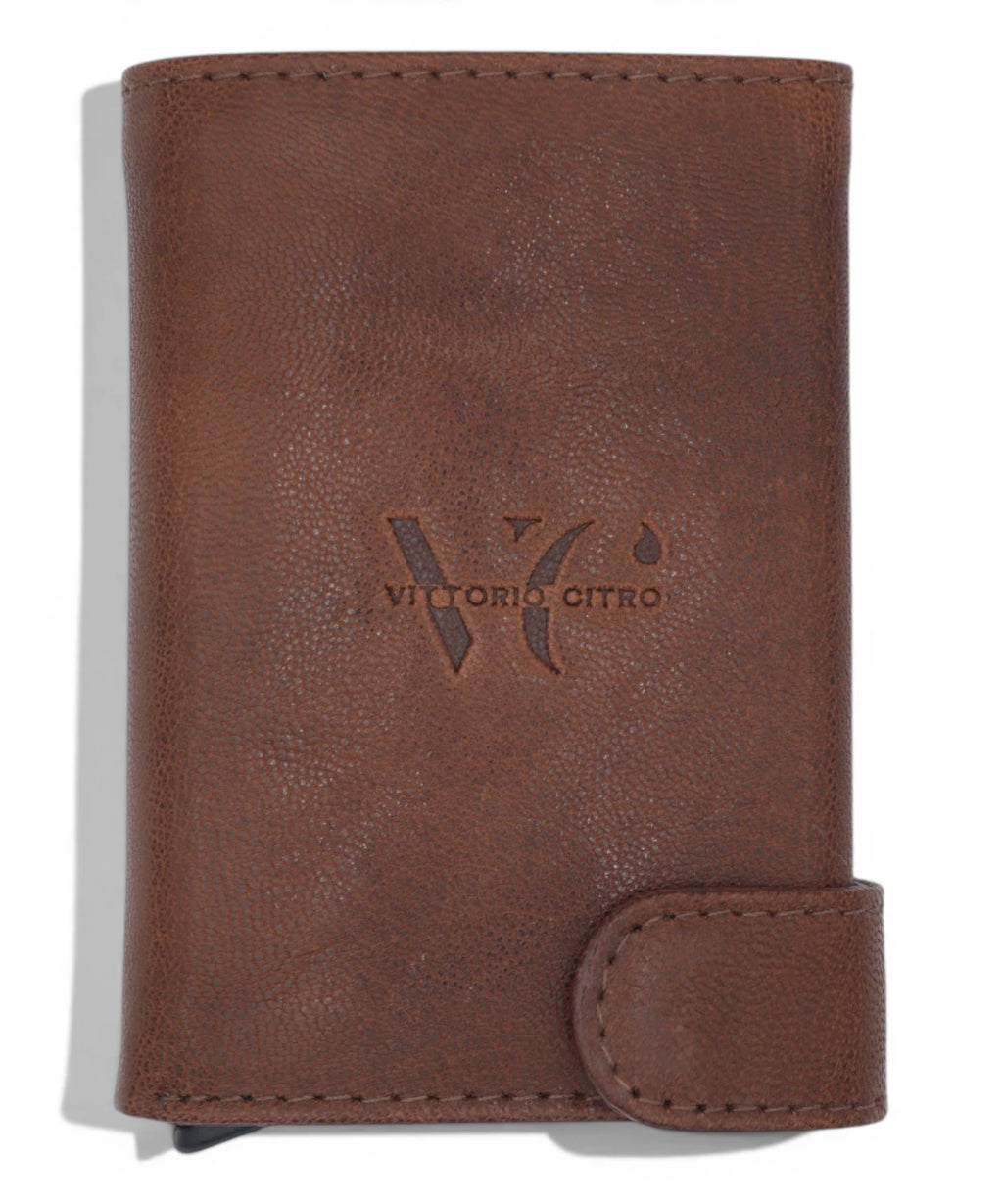 Brown Genuine Leather Wallet with RFID Protection