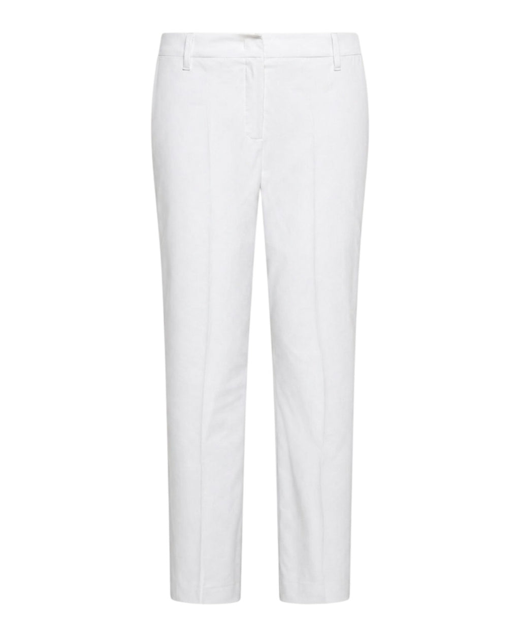Cigarette Trousers in Organic Cotton and Stretch Poplin