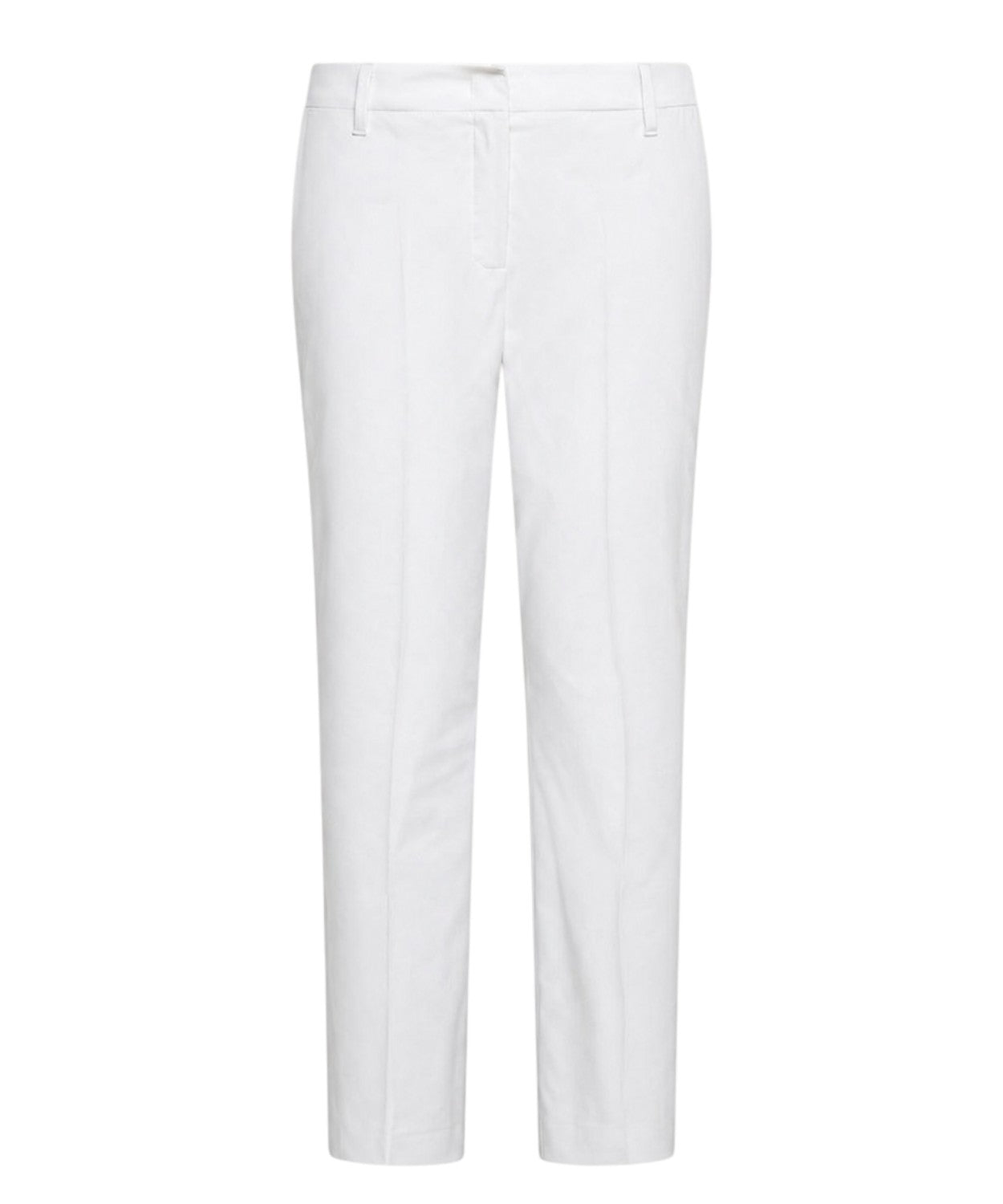 Cigarette Trousers in Organic Cotton and Stretch Poplin