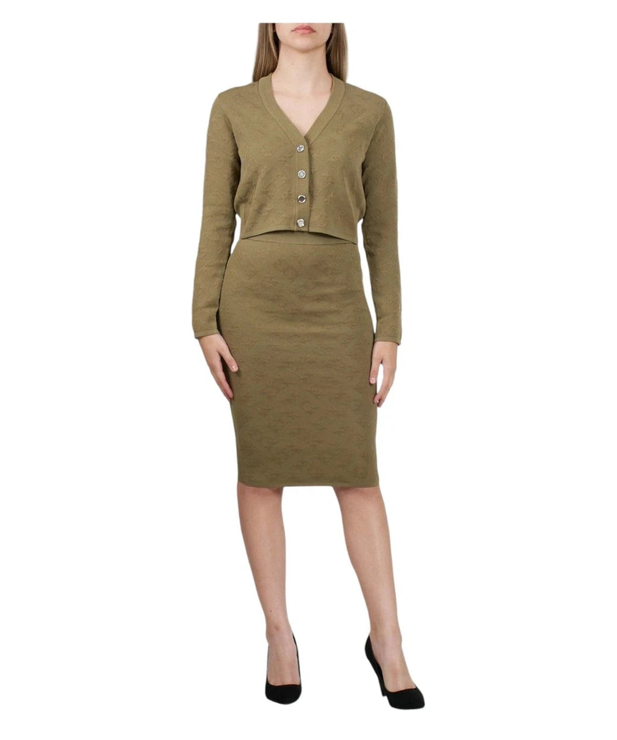 Gonna Midi Decantazione in Misto Lyocell con Motivo Goffrato-Pinko-Gonne-Vittorio Citro Boutique