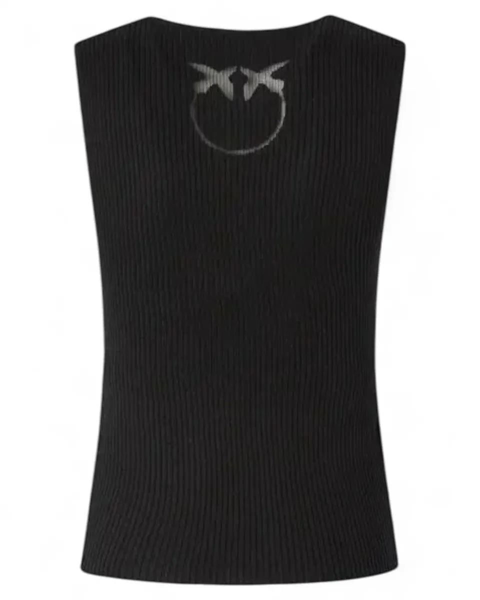 Top Slim Fit a Coste Scollo a V-Top-Pinko-Vittorio Citro Boutique