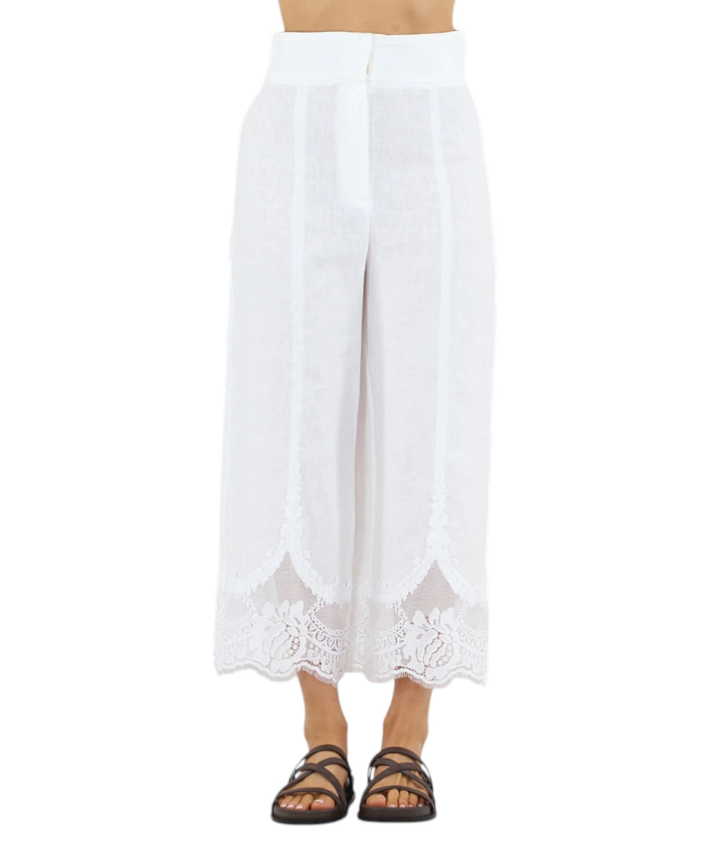 Damenhose mit hoher Taille von Twinset mit Spitze