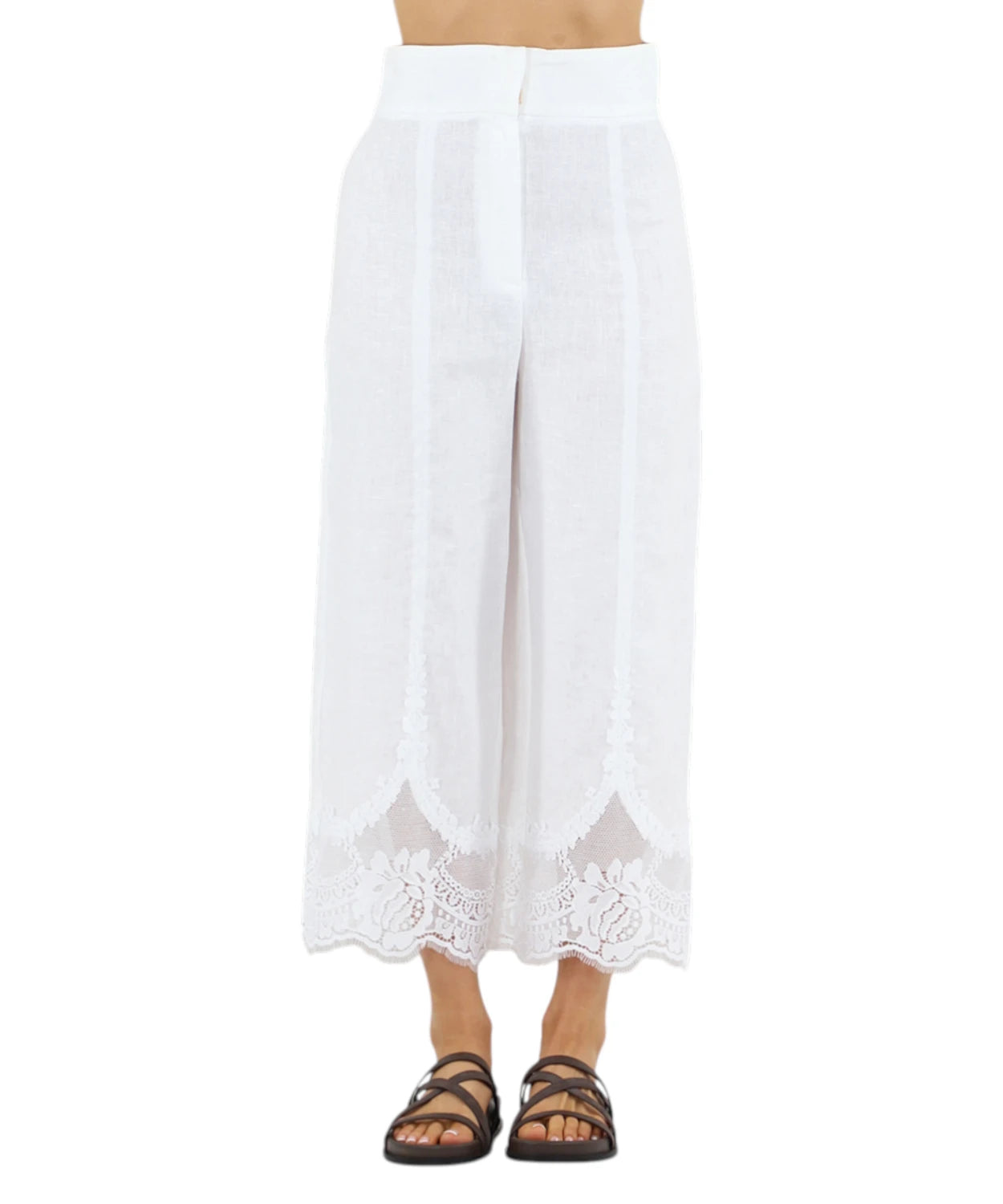 Pantaloni Donna Vita Alta Twinset con Pizzo