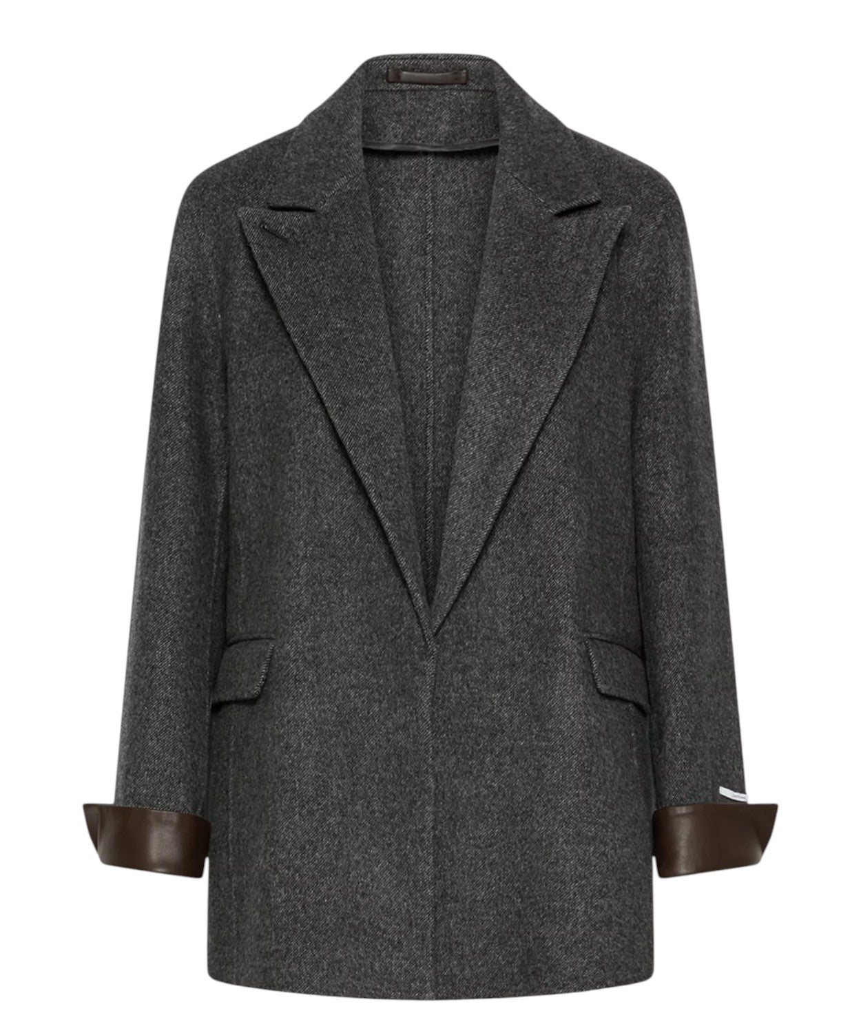 Blazer Marella in Lana con Dettagli in Pelle per Donna