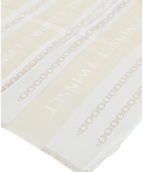 Sciarpa Twinset Logo con Frange e Fantasia