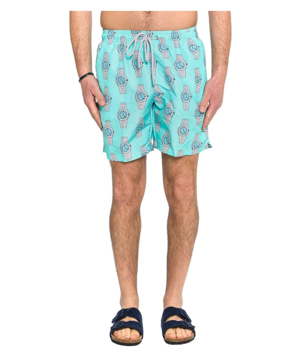 Pantaloncini da Bagno Mc2 Saint Barth con Stampa Orologi-Mc2 Saint Barth-Costumi da bagno-Vittorio Citro Boutique