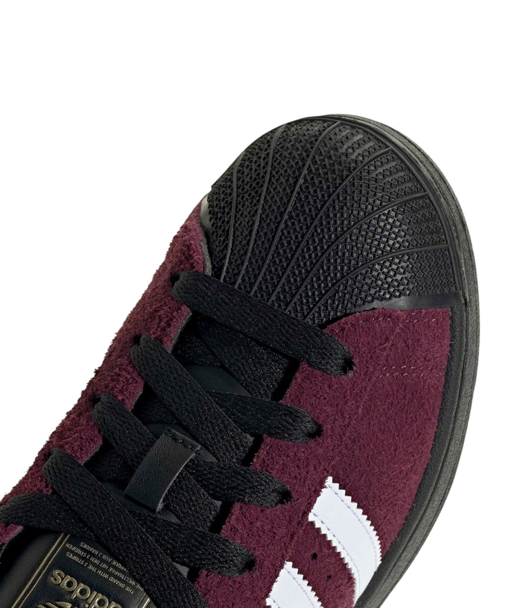 Adidas Superstar II W bordowo-czarne sneakersy