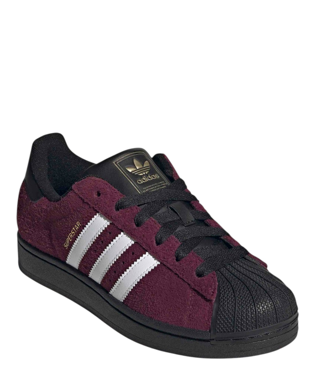 Adidas Superstar II W bordowo-czarne sneakersy
