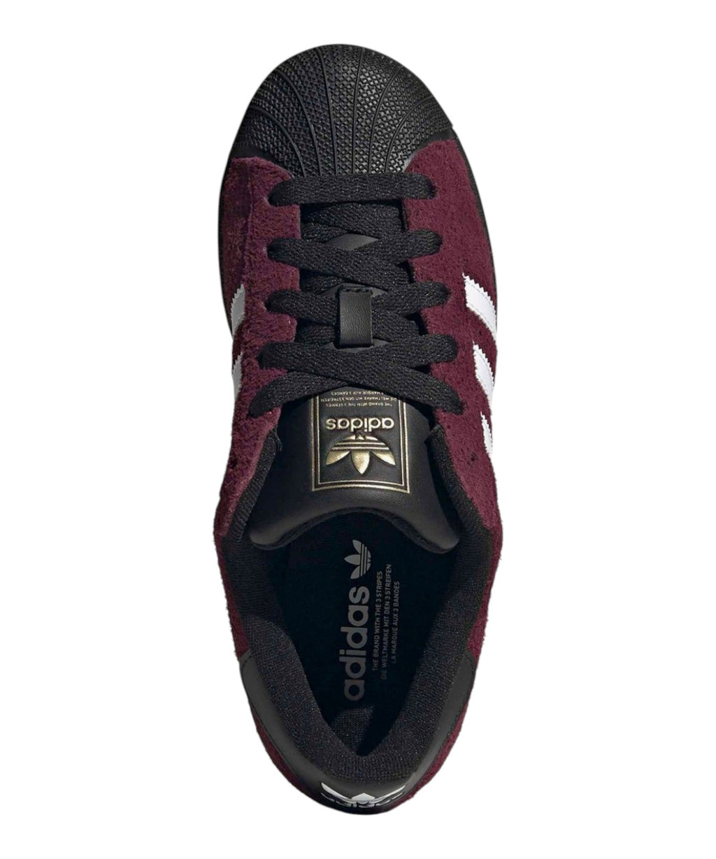 Adidas Superstar II W bordowo-czarne sneakersy
