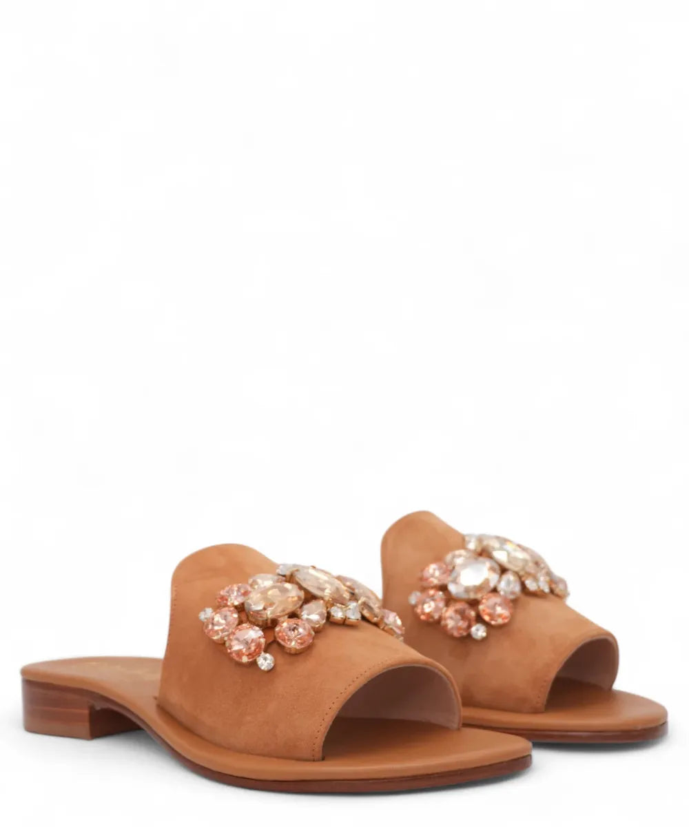 Sandalo Capri a Ciabatta in Suede con Fascia Larga-Capri Vittorio Citro-Ciabatte-Vittorio Citro Boutique