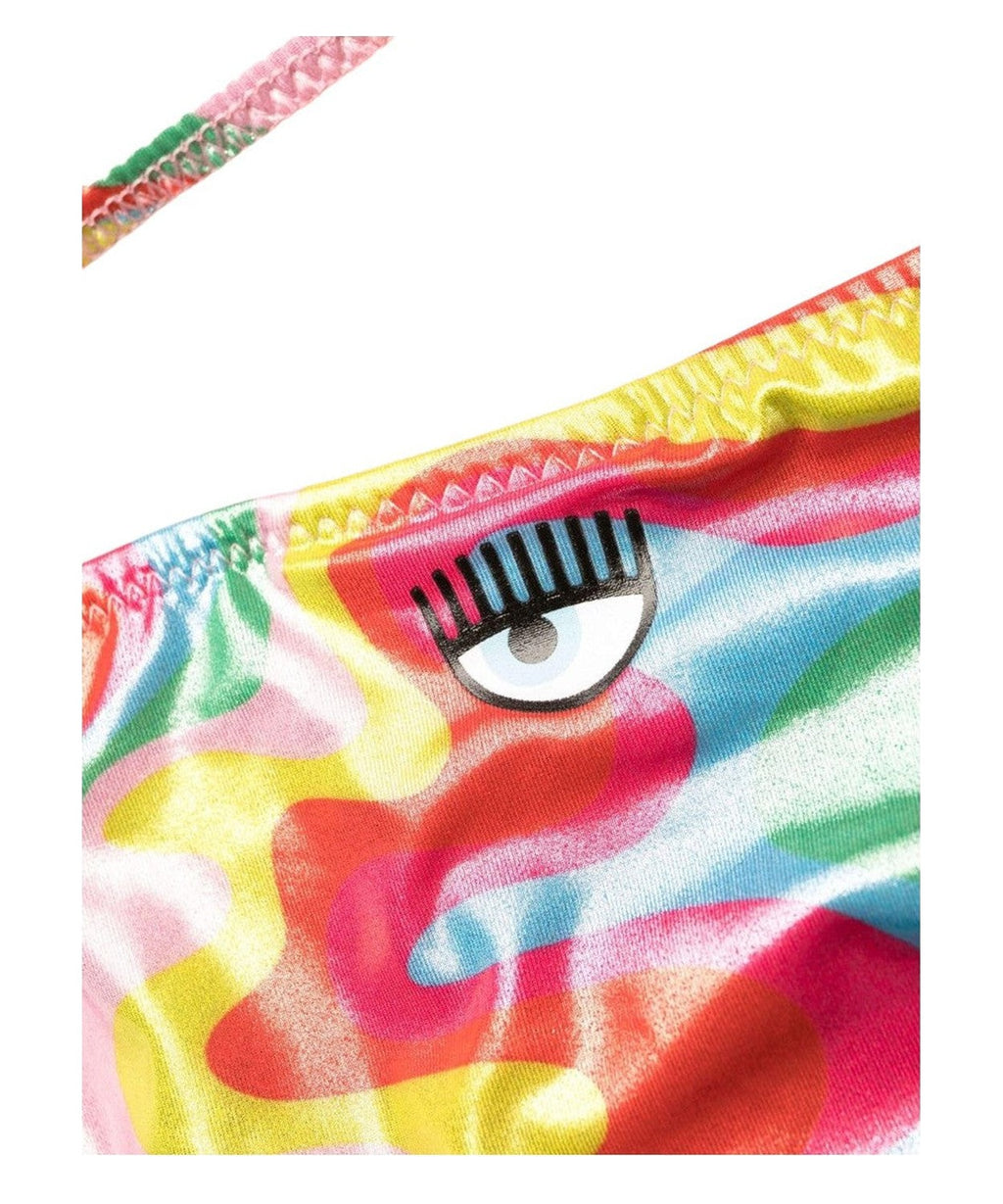 Slip multicolore con stampa astratta e logo 3