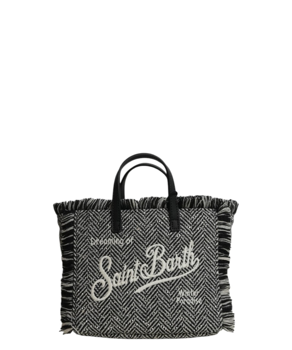Vanity Mini-taske i sildebensuld med strass