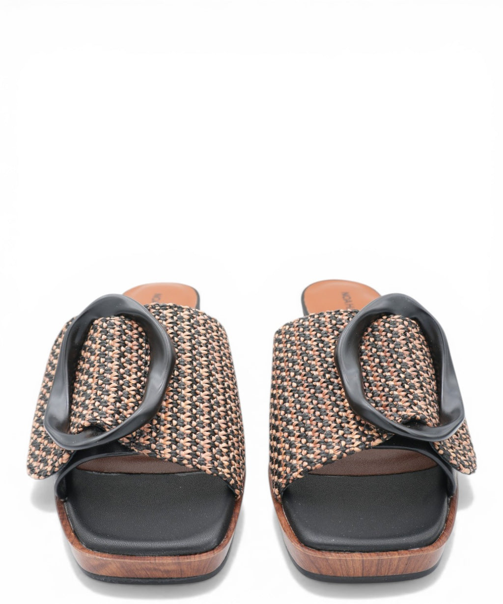 Mules ROSE Noa Harmon tacco legno fibbia intrecciata