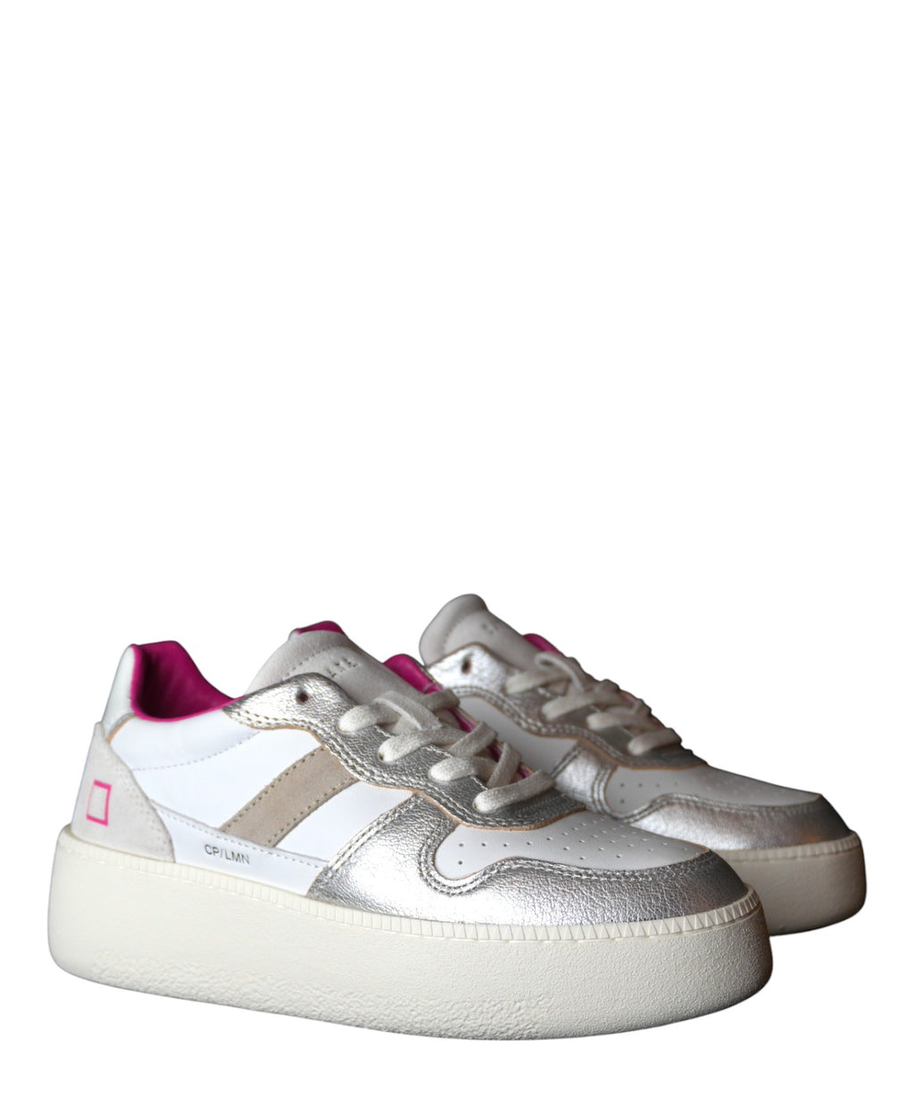 D.A.T.E. Sneakers Court Platform Laminated Sølv