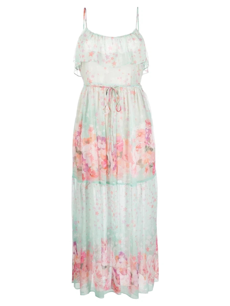 Abito Lungo con Stampa Floreale e Stellare-Twinset-Abiti-Vittorio Citro Boutique