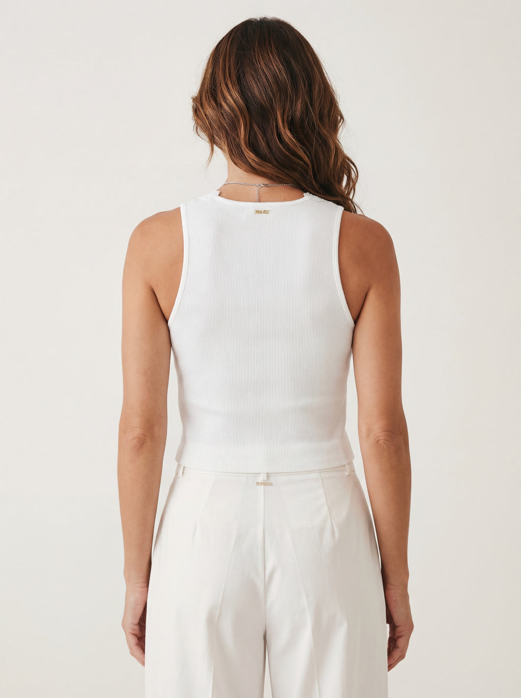Canotta Donna Twinset a Costine con Pizzo e Macramè