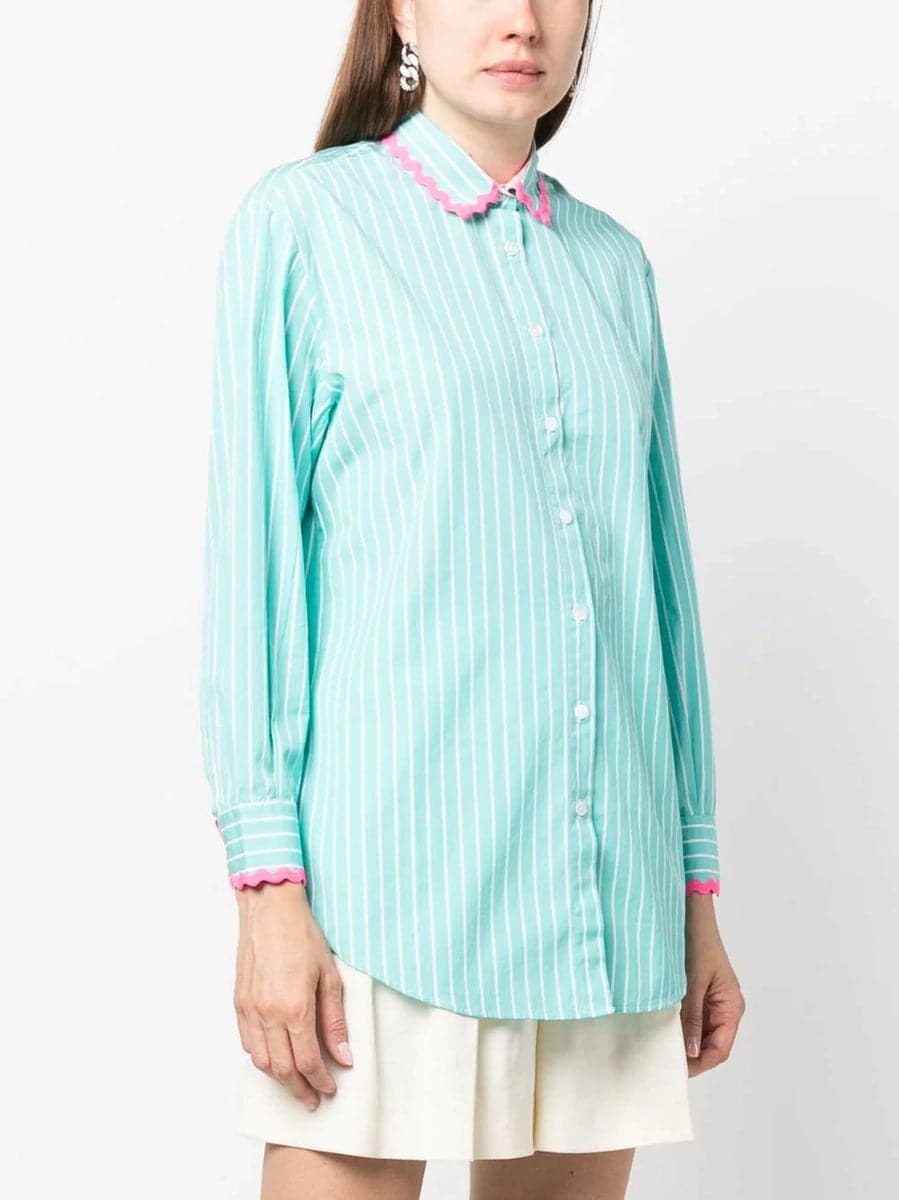 Camicia in cotone a righe con ricamo-Camicie-Mc2 Saint Barth-Vittorio Citro Boutique