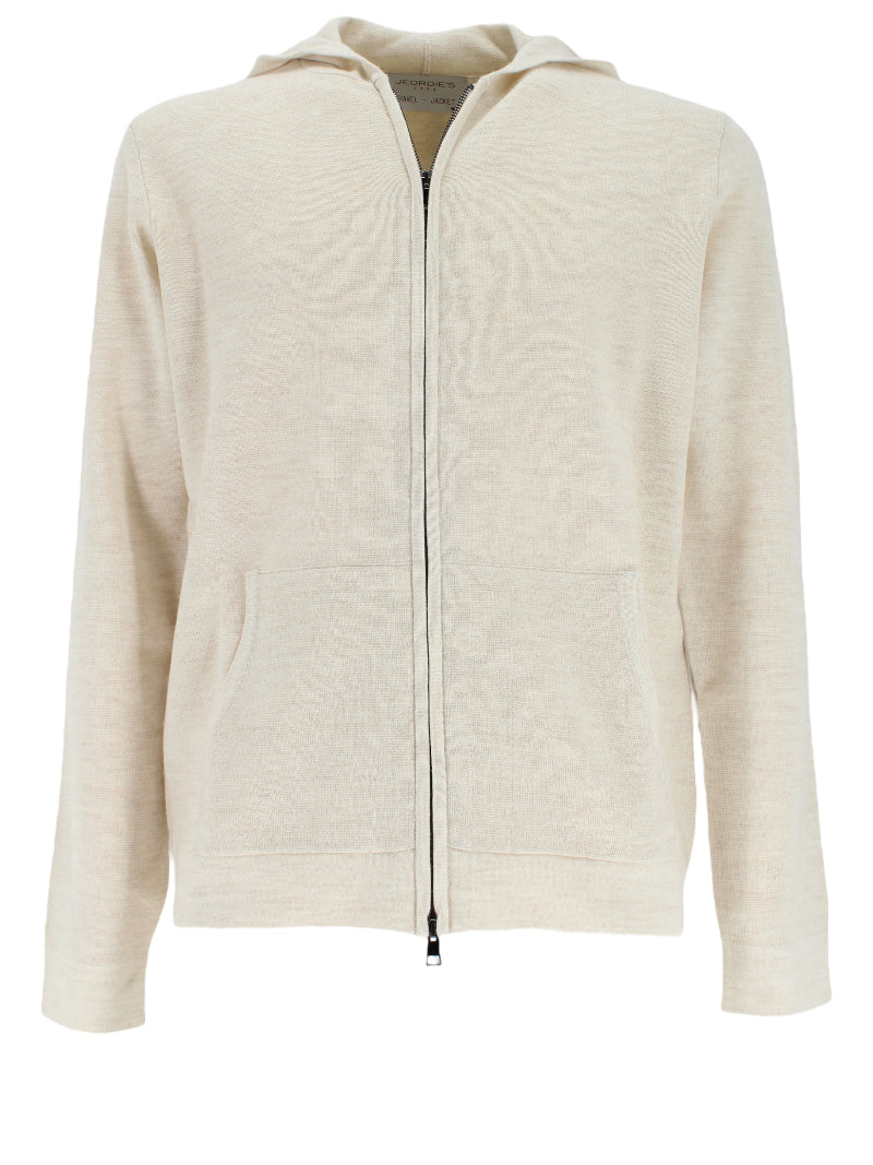 Maglia con Cappuccio e Zip in Lana Merinos-JEORDIE'S-Maglieria-Vittorio Citro Boutique