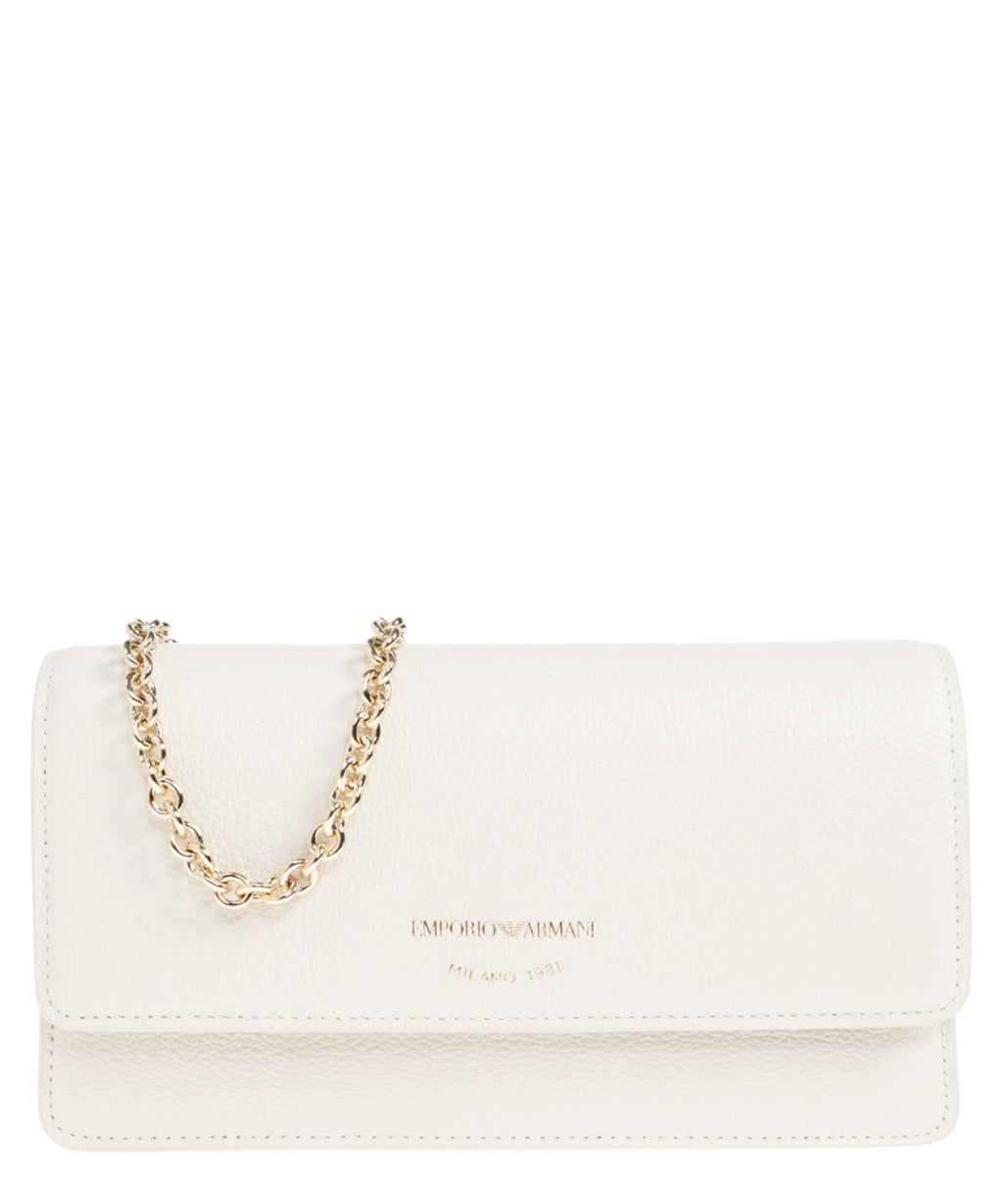 Mini tas Emporio Armani met schouderriem en bottalato leer