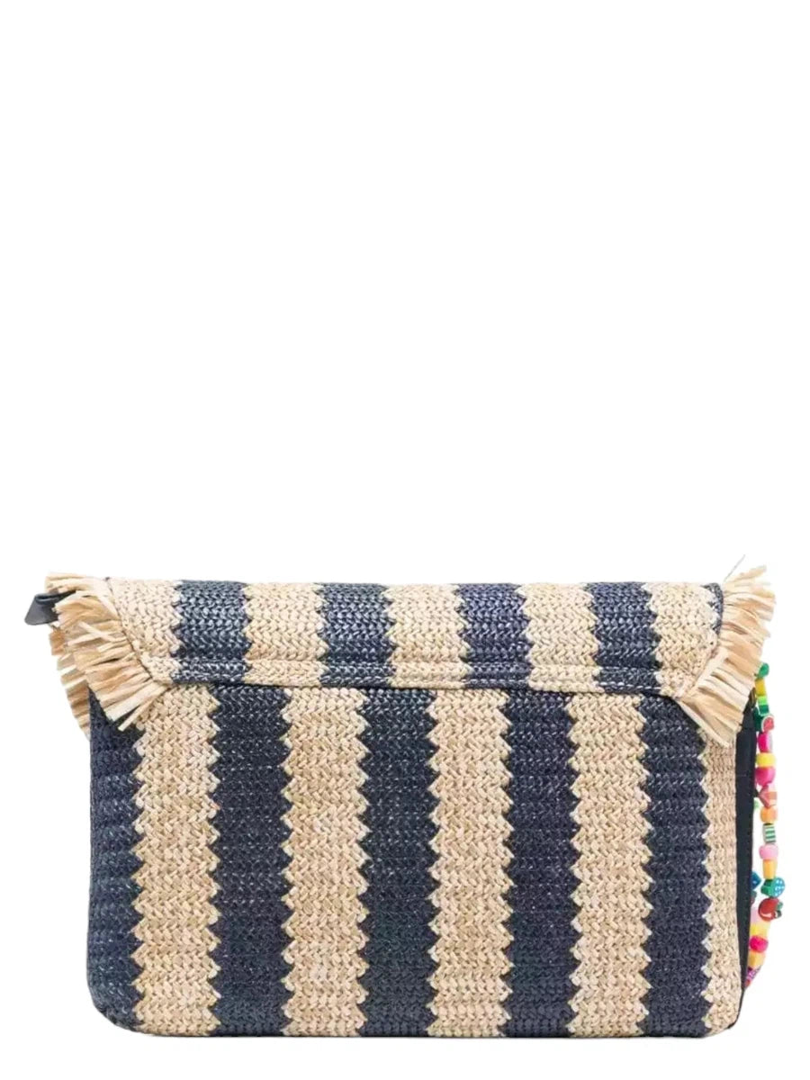 Pochette Elegante in Paglia con Frange e Strisce-Pochette-Mc2 Saint Barth-Vittorio Citro Boutique