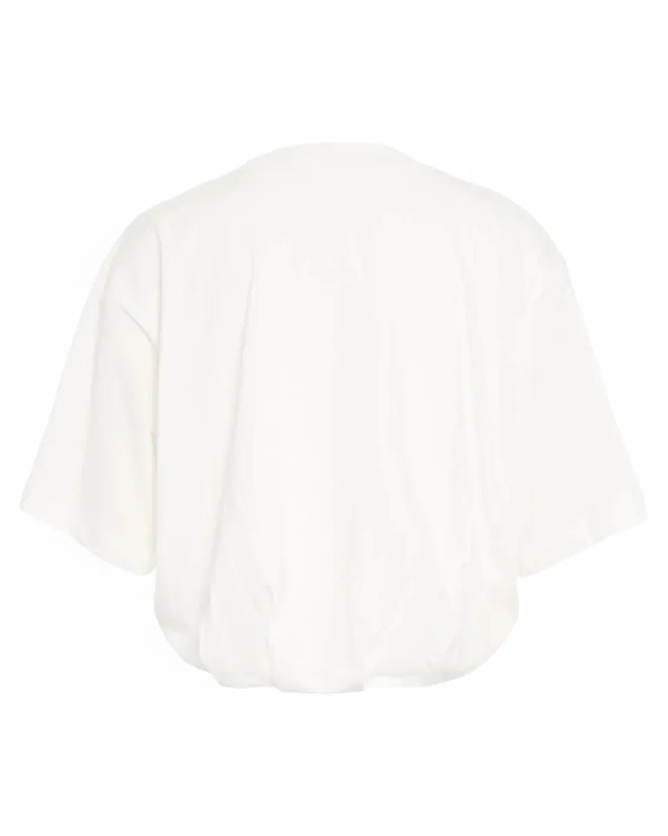 T-shirt Cropped Oversize con Ricamo Logo-Pinko-T-shirt-Vittorio Citro Boutique