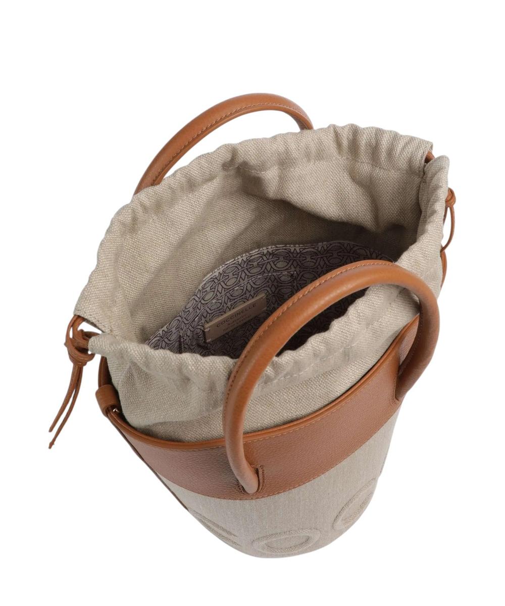 Myrtha Canvas Borsa a Secchiello in Tela con Rivestimenti in Pelle-Coccinelle-Borse a mano-Vittorio Citro Boutique