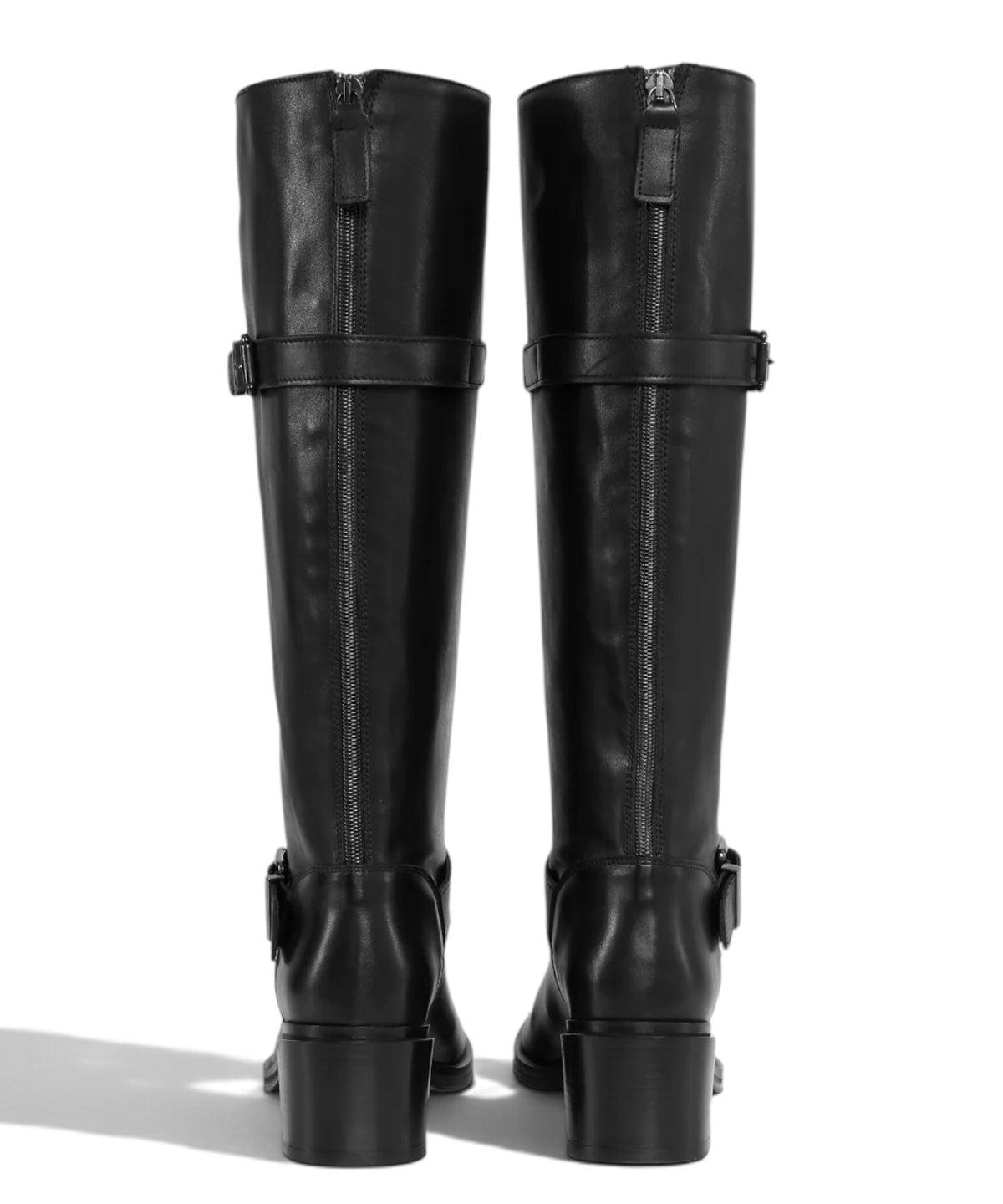 Archyve Women's Tall Leather Boots with Back Zip