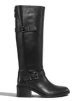 Archyve Women's Tall Leather Boots with Back Zip
