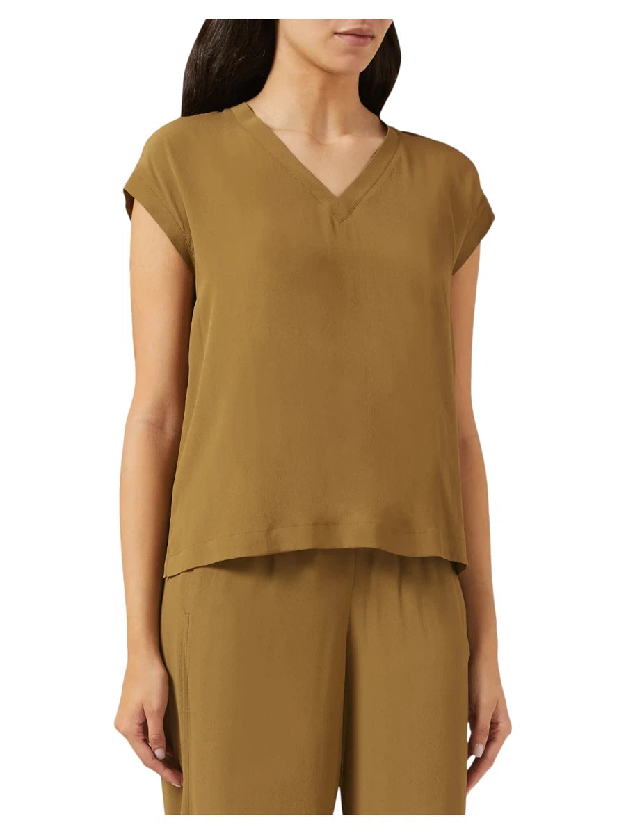 Blusa in crêpe Pialla-Marella-T-shirt-Vittorio Citro Boutique