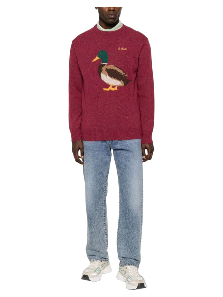 Maglione Girocollo DONEGAL MALLARD Bordeaux | Design Intarsiato |  Composizione Pregiata � Vittoriocitro