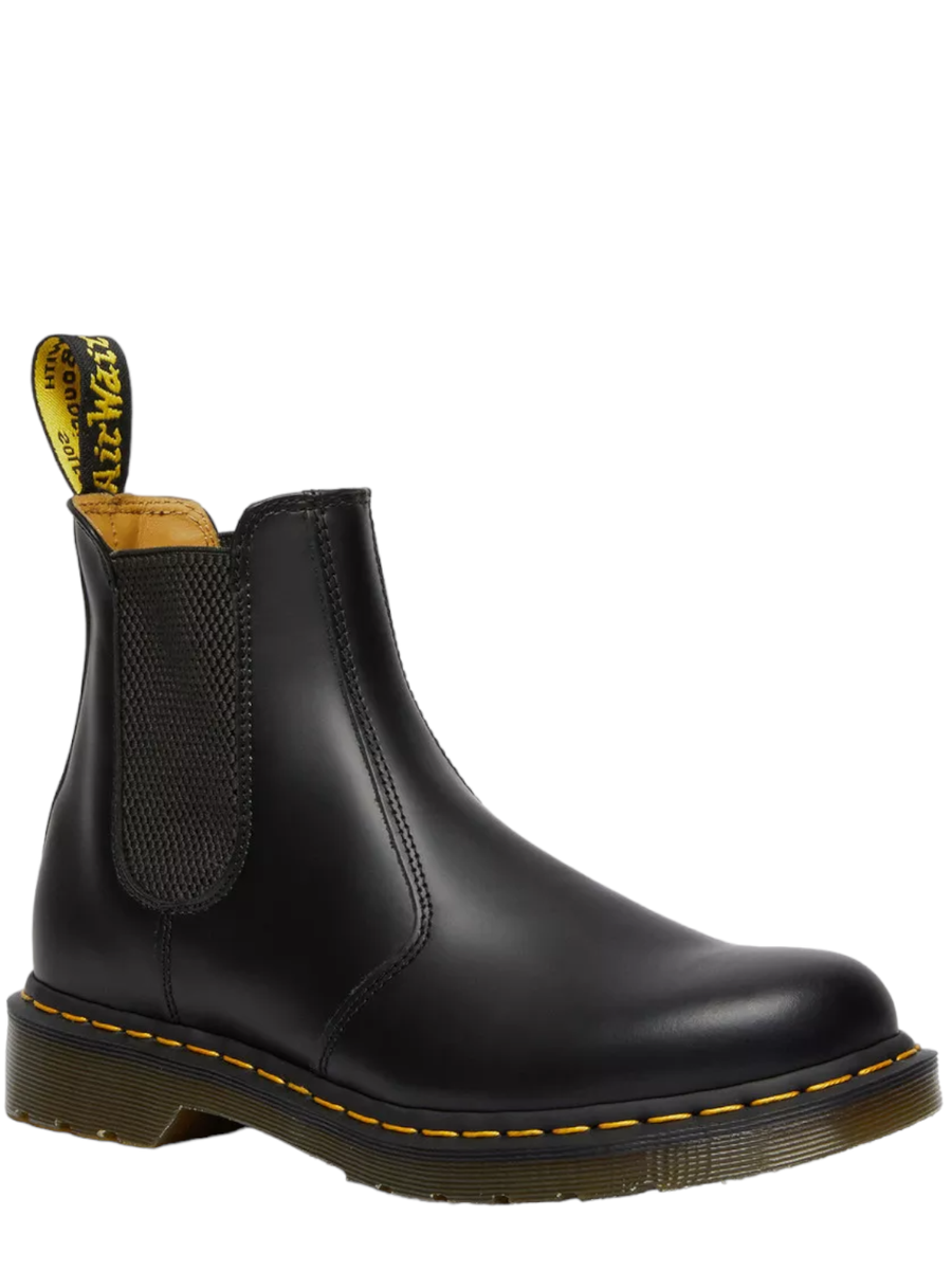 Stivaletti chelsea di pelle 2976 con cuciture gialle smooth-Dr. Martens-Stivali-Vittorio Citro Boutique