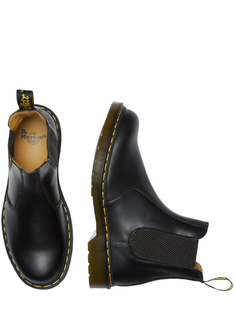 Stivaletti chelsea di pelle 2976 con cuciture gialle smooth-Dr. Martens-Stivali-Vittorio Citro Boutique