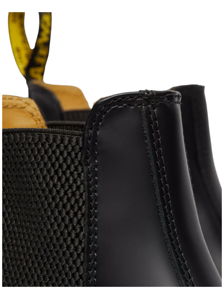 STIVALETTI CHELSEA DI PELLE 2976 CON CUCITURE GIALLE SMOOTH-Dr. Martens-Stivali-Vittorio Citro Boutique