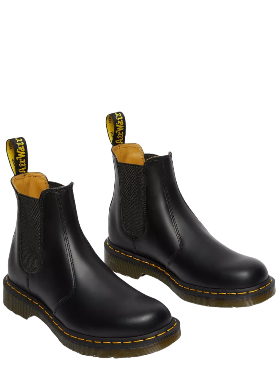 STIVALETTI CHELSEA DI PELLE 2976 CON CUCITURE GIALLE SMOOTH-Dr. Martens-Stivali-Vittorio Citro Boutique