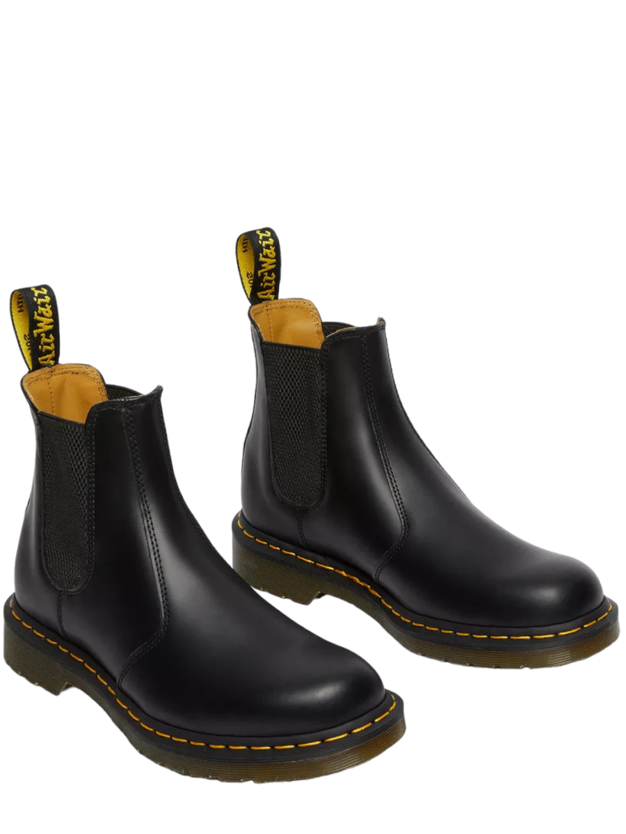 Stivaletti chelsea di pelle 2976 con cuciture gialle smooth-Dr. Martens-Stivali-Vittorio Citro Boutique