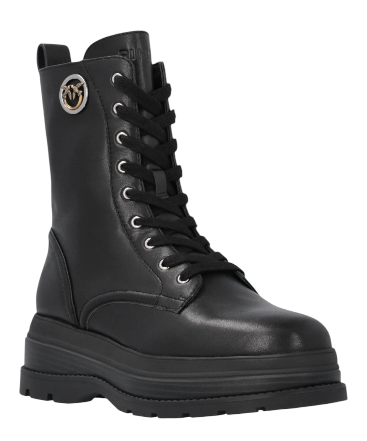 Anfibi Pinko EVA 05 in Pelle di Vitello Nera