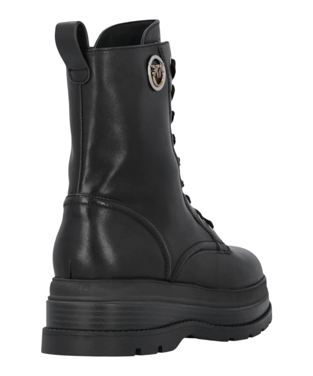 Anfibi Pinko EVA 05 in Pelle di Vitello Nera