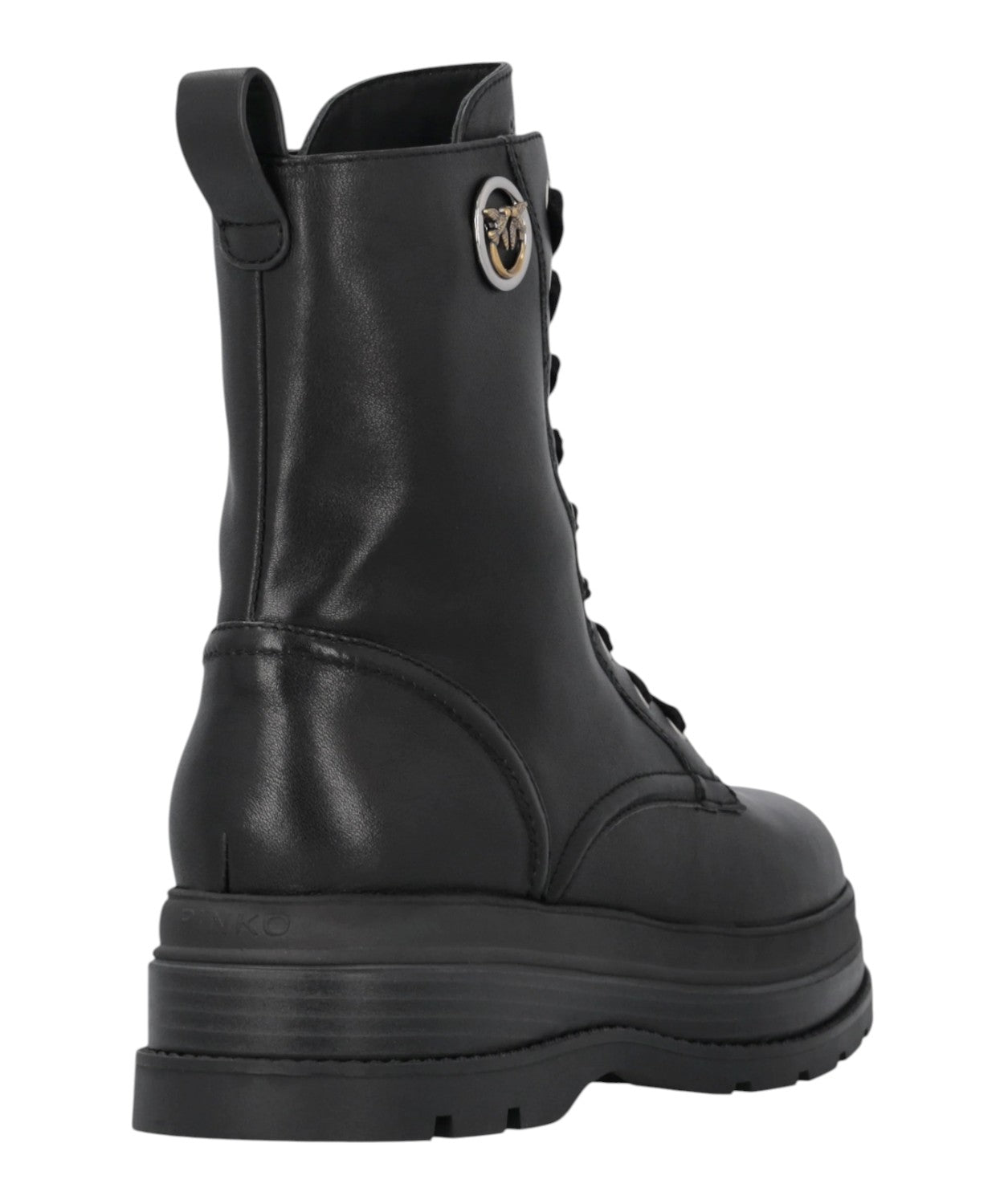 Anfibi Pinko EVA 05 in Pelle di Vitello Nera